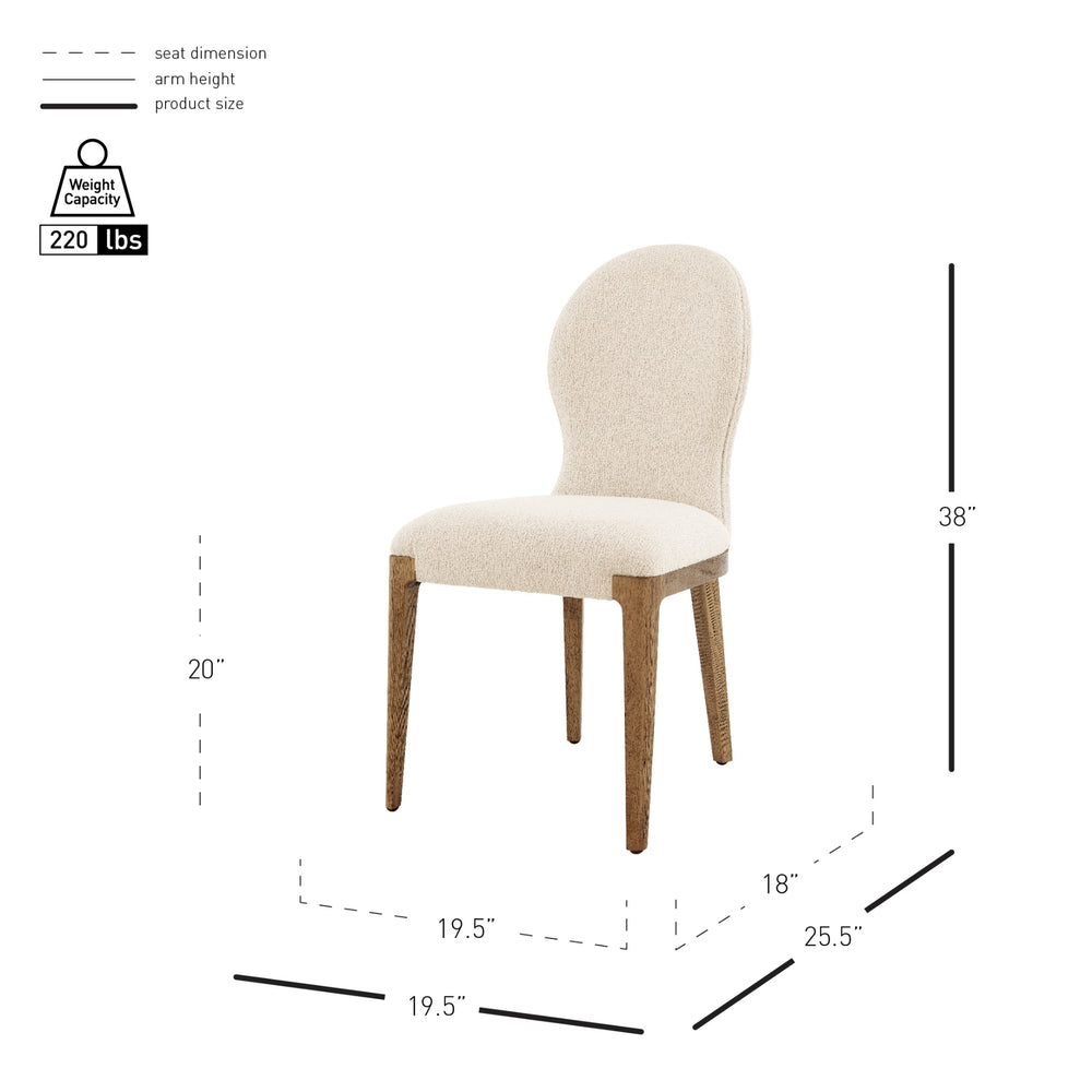 Eldoris Boucle Dining Side Chair - Palladian Beige - view 2