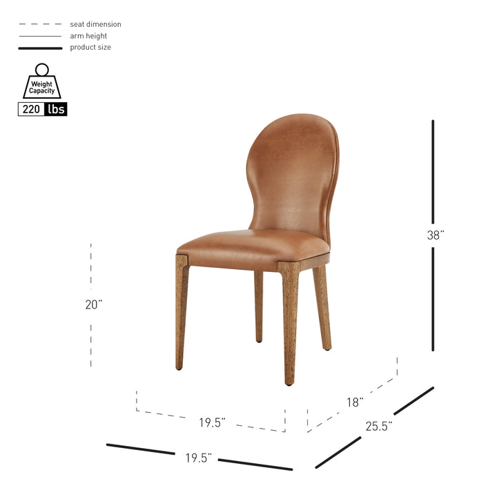 Eldoris Faux Leather Dining Side Chair - Borneo Chocolate - view 2