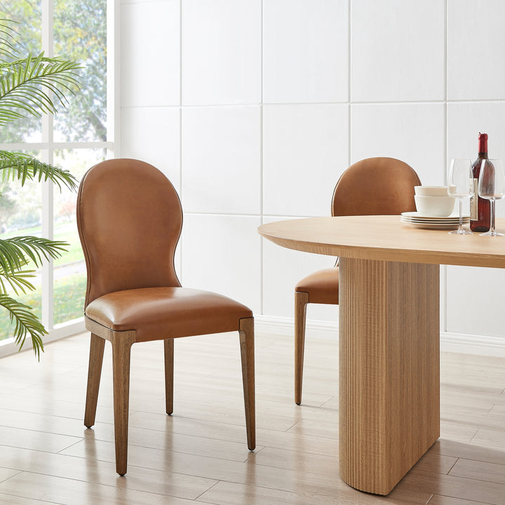 Eldoris Faux Leather Dining Side Chair - Borneo Chocolate - view 3