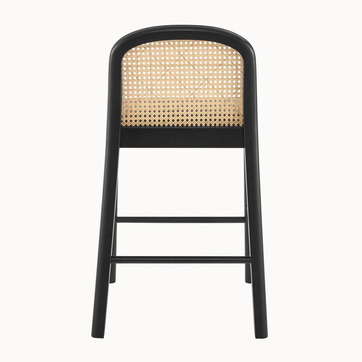 Donna Faux Leather Rattan Counter Stool - Casa Black - view 5