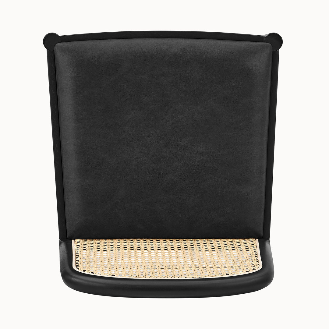 Donna Faux Leather Rattan Counter Stool - Casa Black - view 7