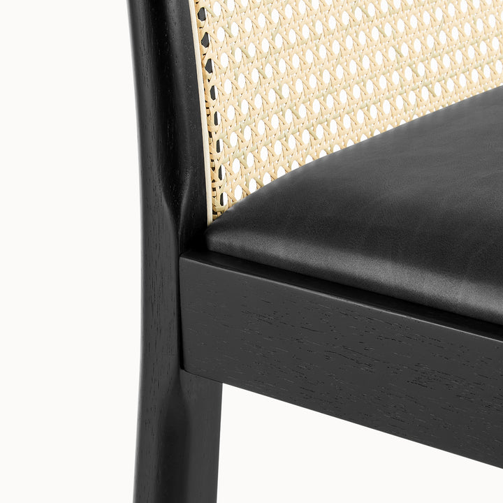 Donna Faux Leather Rattan Counter Stool - Casa Black - view 9