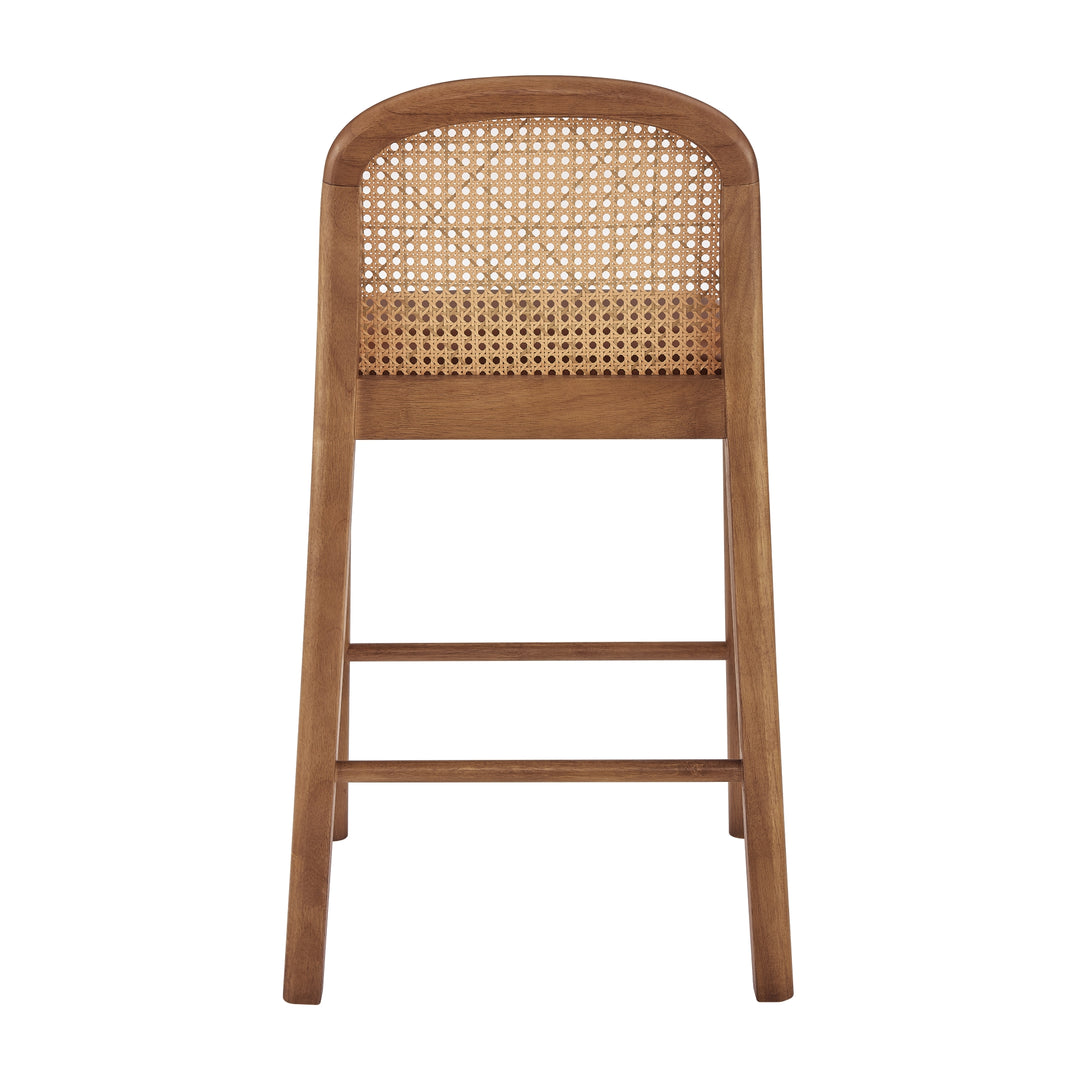 Donna Faux Leather Rattan Counter Stool - Borneo Chocolate - view 6