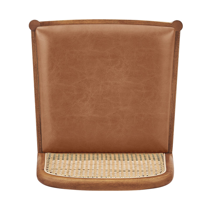 Donna Faux Leather Rattan Counter Stool - Borneo Chocolate - view 8