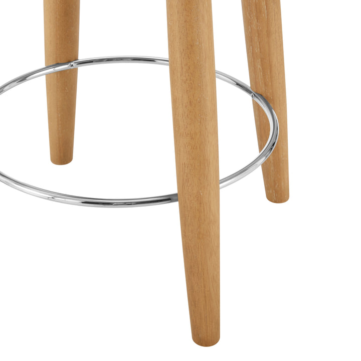Deandre Boucle Backless Swivel Counter Stool - Palladian Beige - view 6