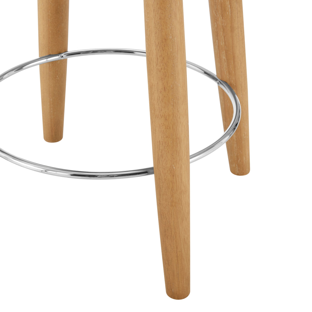 Deandre Boucle Backless Swivel Counter Stool - Palladian Beige - view 6