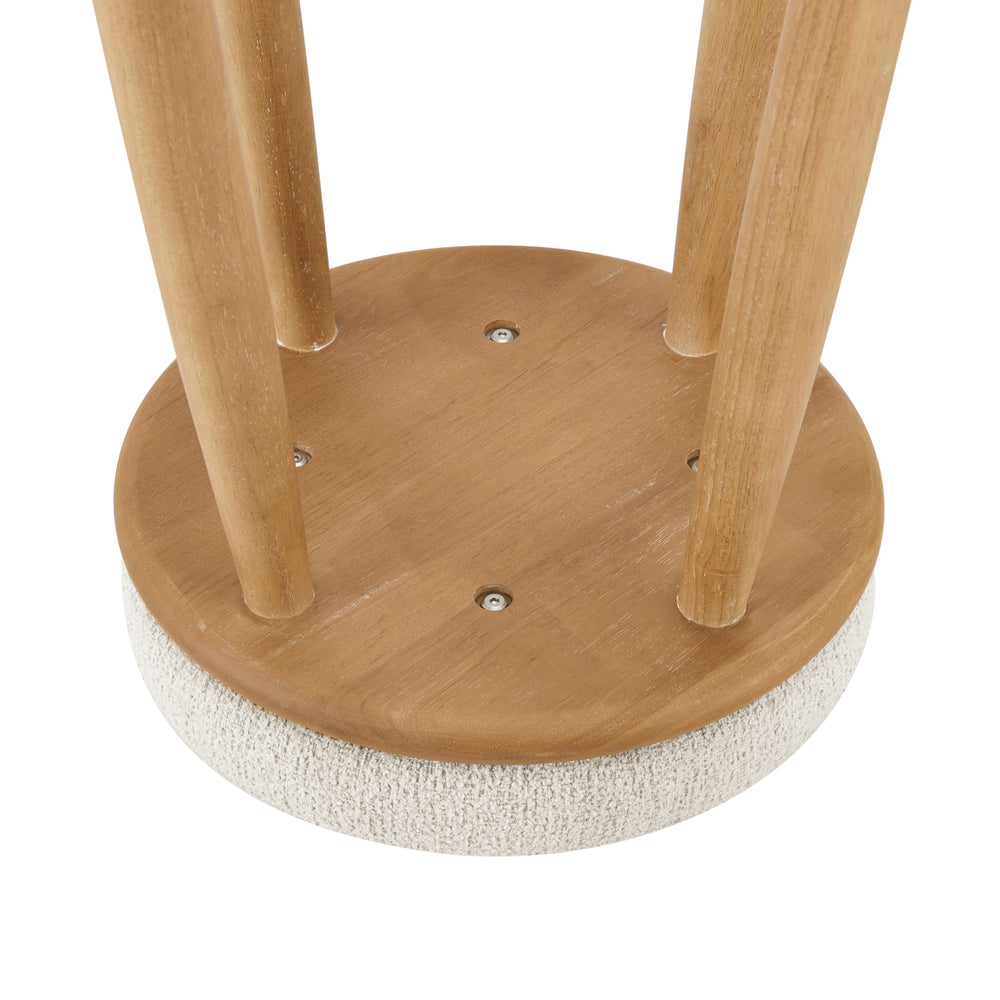 Deandre Boucle Backless Swivel Counter Stool - Palladian Beige - view 8