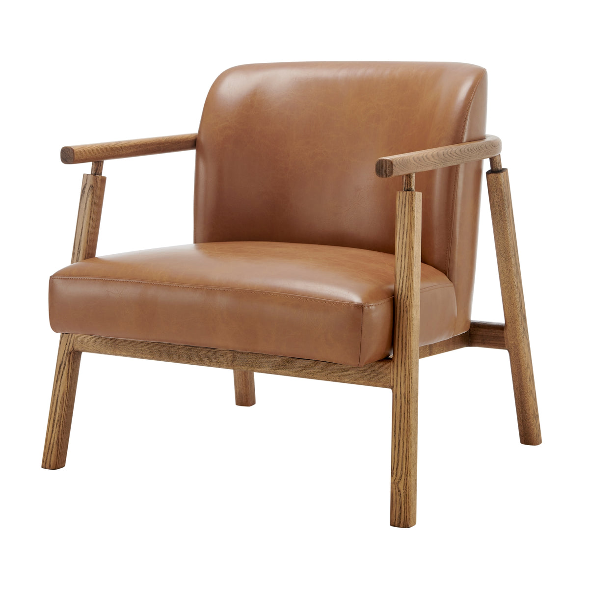 Reiner Faux Leather Accent Arm Chair - Borneo Chocolate