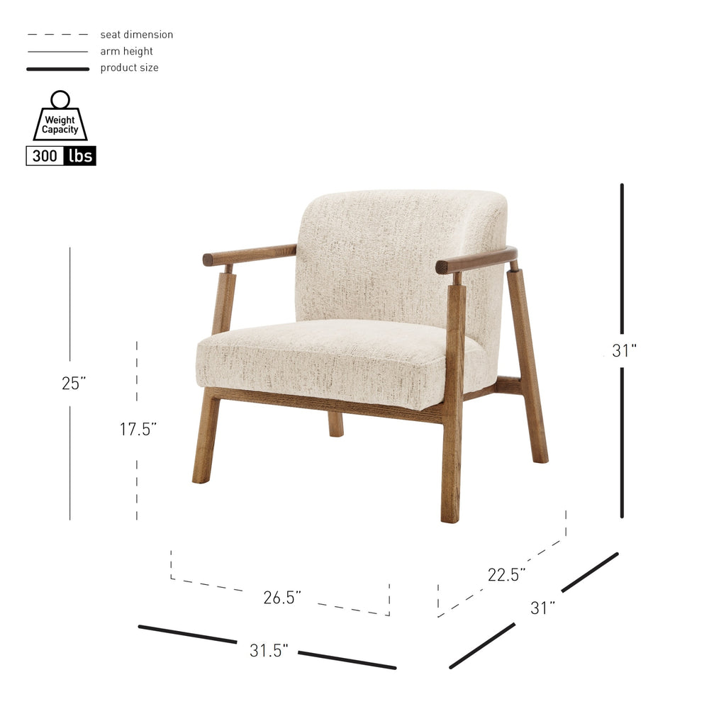 Reiner Chenille Accent Arm Chair - Concord Cream - view 2