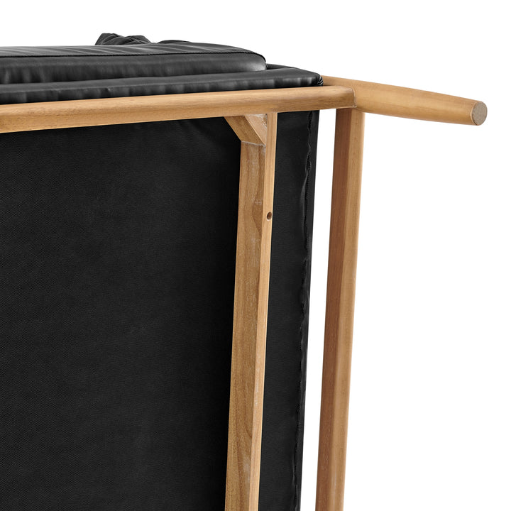 Larry Faux Leather Tufted Accent Arm Chair - Casa Black - view 12