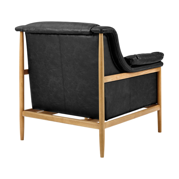 Larry Faux Leather Tufted Accent Arm Chair - Casa Black - view 6