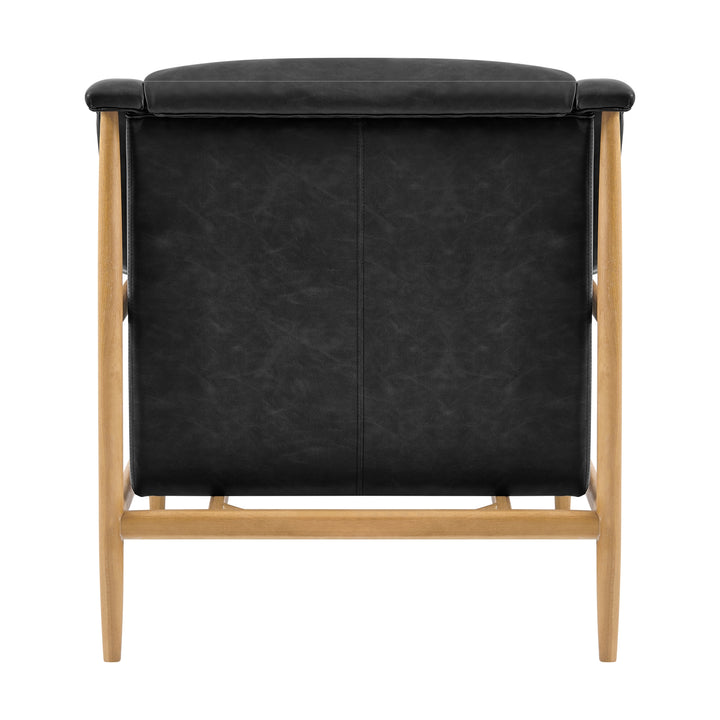 Larry Faux Leather Tufted Accent Arm Chair - Casa Black - view 5