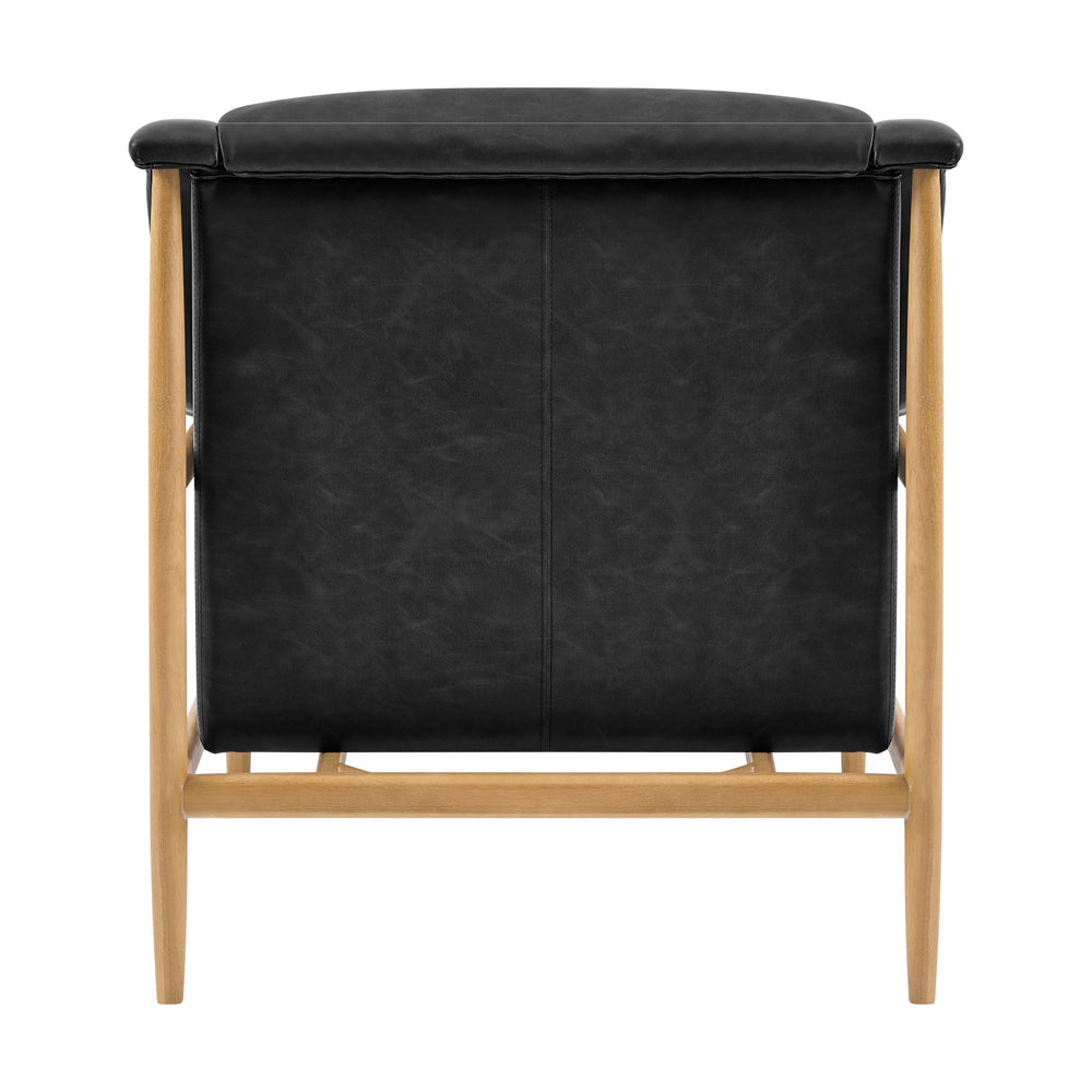 Larry Faux Leather Tufted Accent Arm Chair - Casa Black - view 5