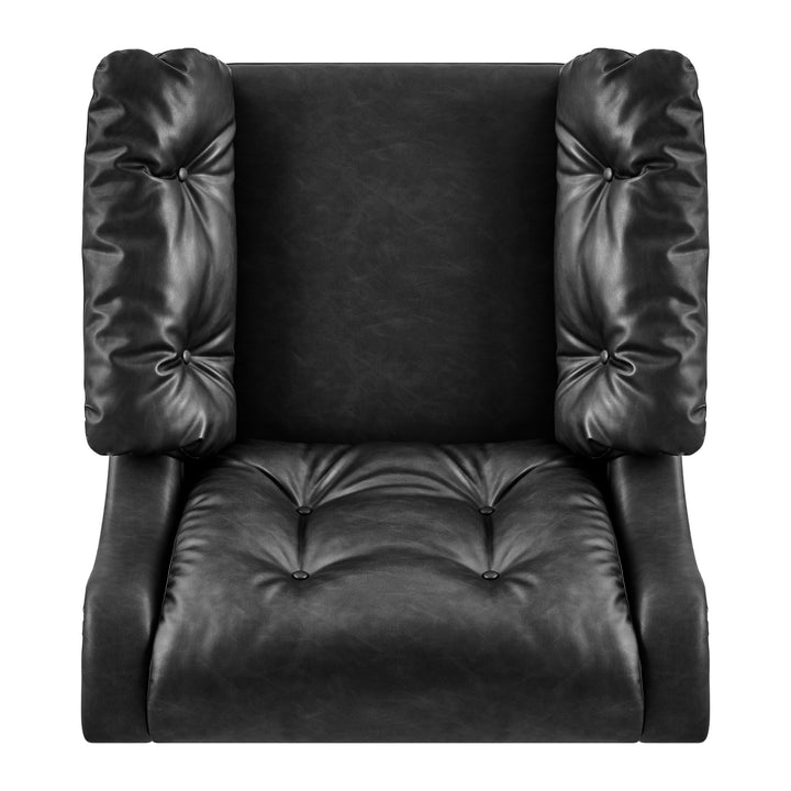 Larry Faux Leather Tufted Accent Arm Chair - Casa Black - view 7