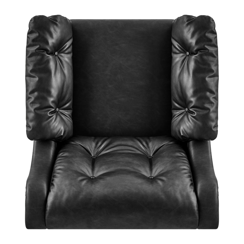 Larry Faux Leather Tufted Accent Arm Chair - Casa Black - view 7