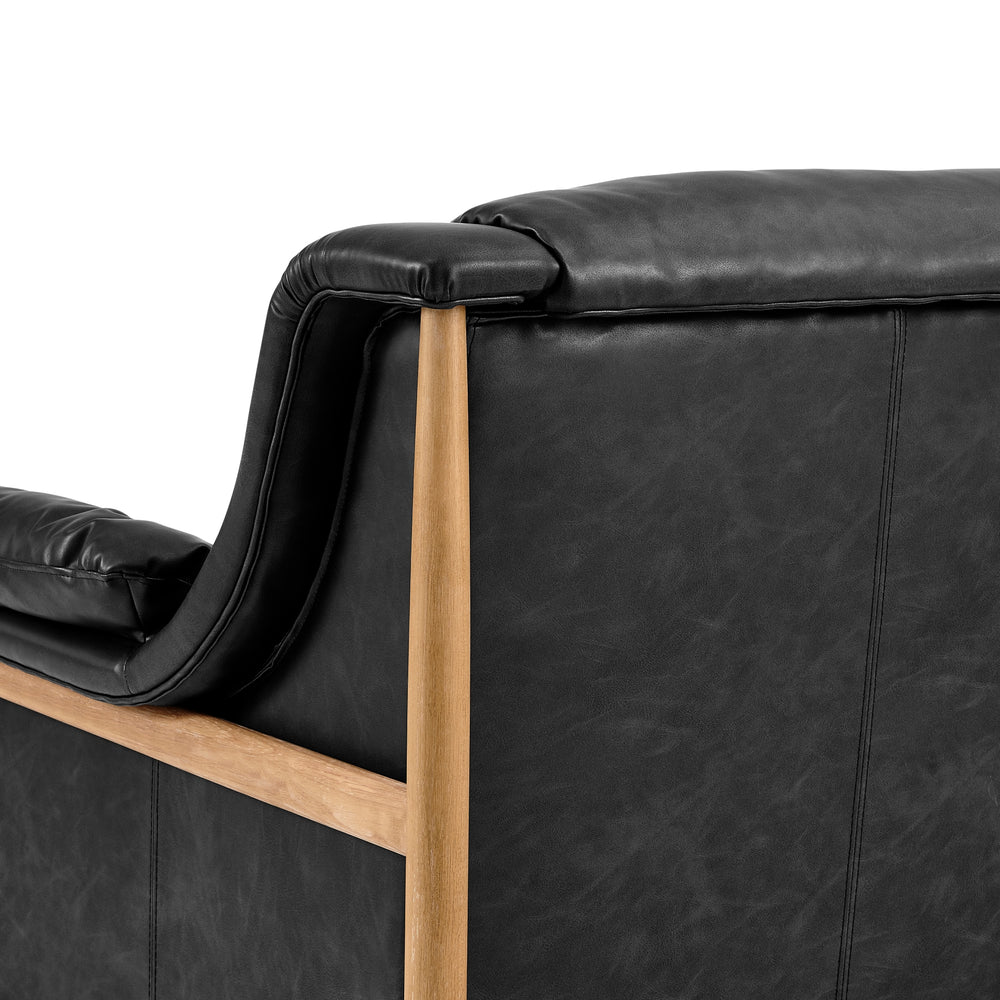 Larry Faux Leather Tufted Accent Arm Chair - Casa Black - view 10