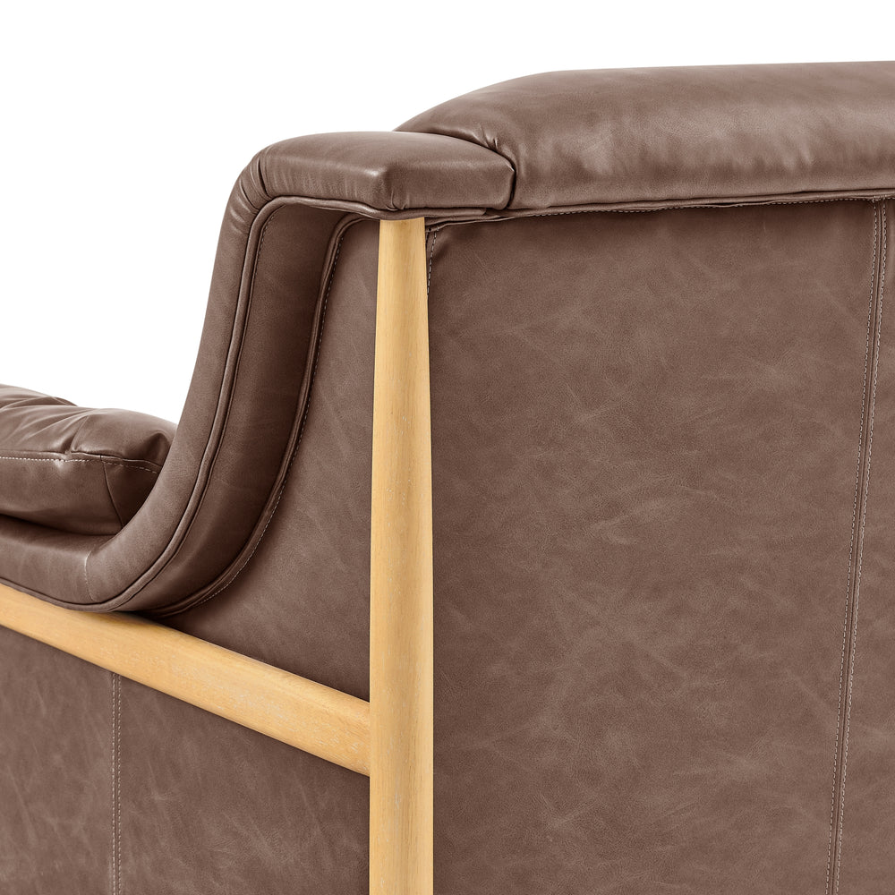 Larry Faux Leather Tufted Accent Arm Chair - Casa Brown - view 10