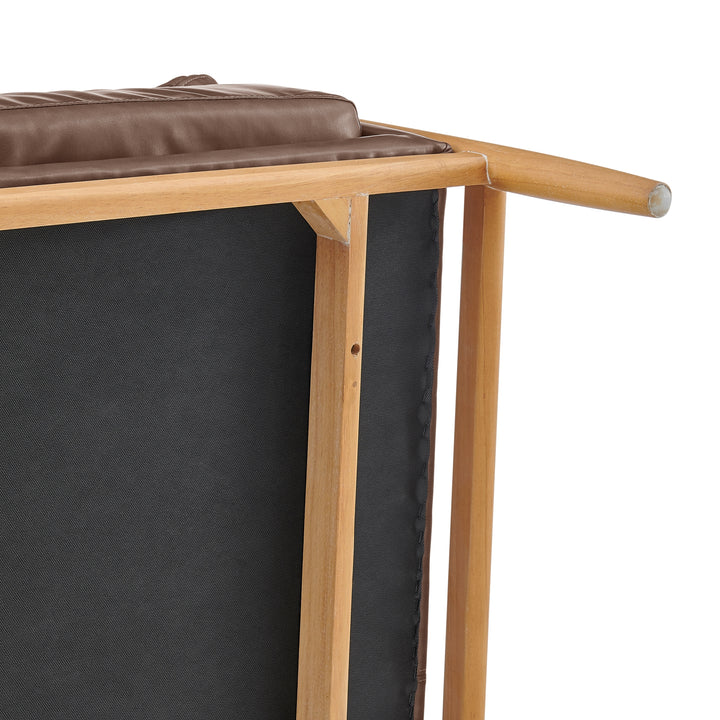 Larry Faux Leather Tufted Accent Arm Chair - Casa Brown - view 12