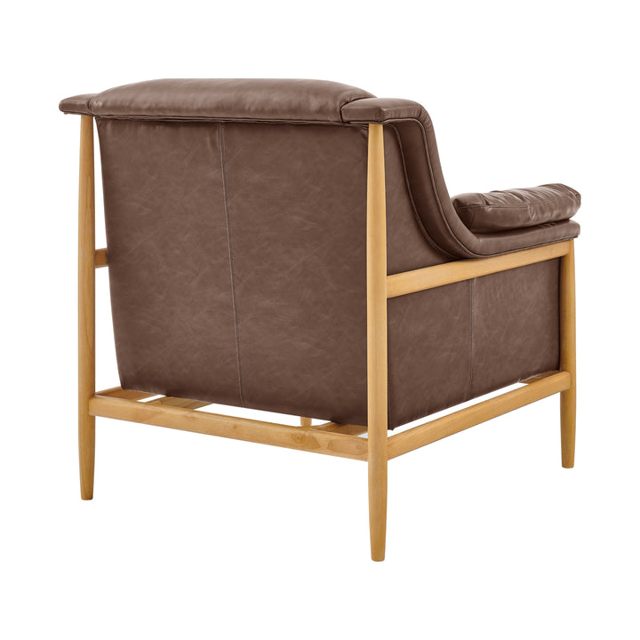 Larry Faux Leather Tufted Accent Arm Chair - Casa Brown - view 6