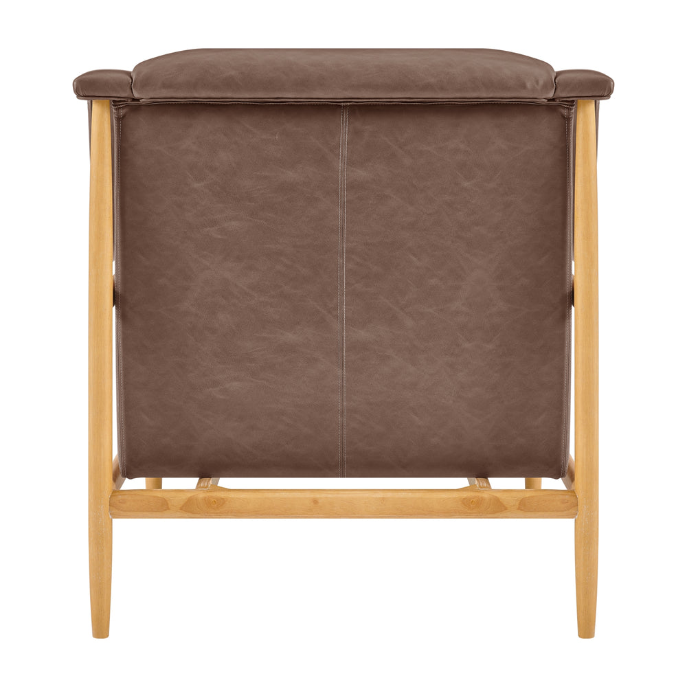 Larry Faux Leather Tufted Accent Arm Chair - Casa Brown - view 5