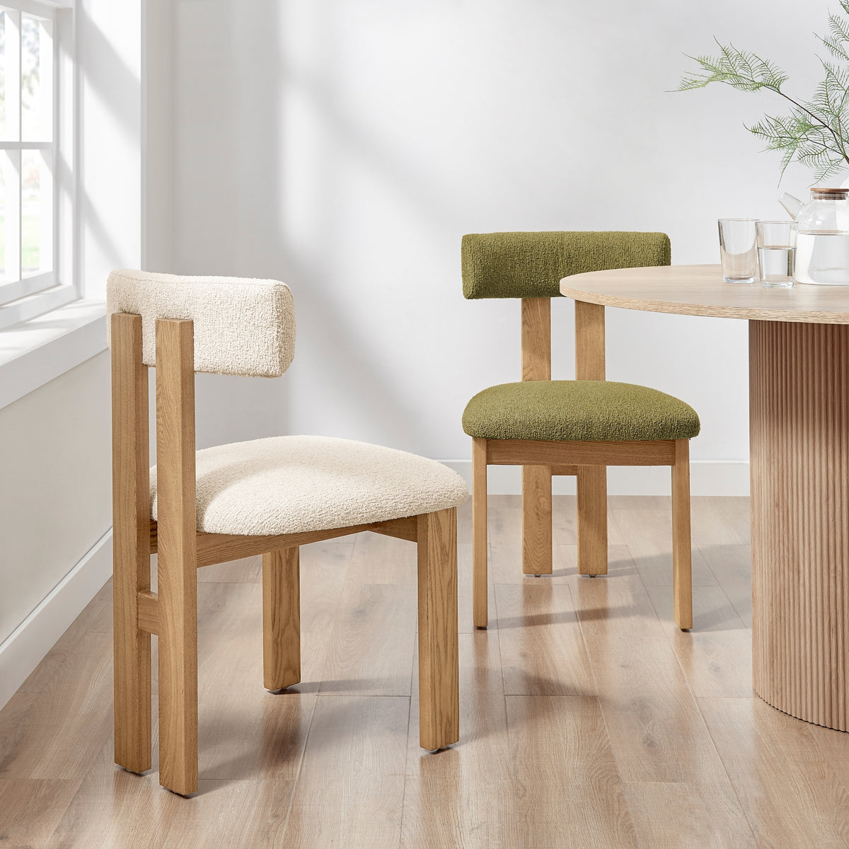 Hailey Boucle Dining Side Chair - Palladian Green