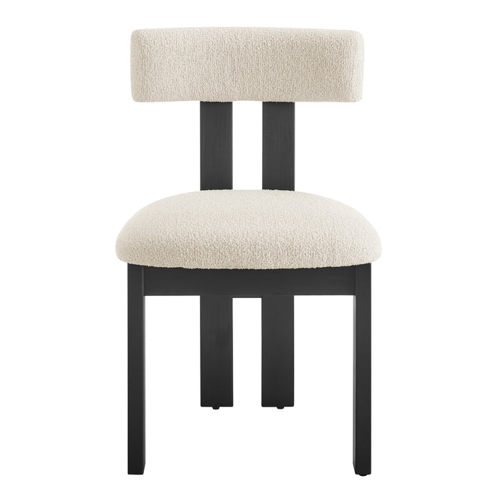 Hailey Boucle Dining Side Chair Black Frame - Palladian Beige - view 4