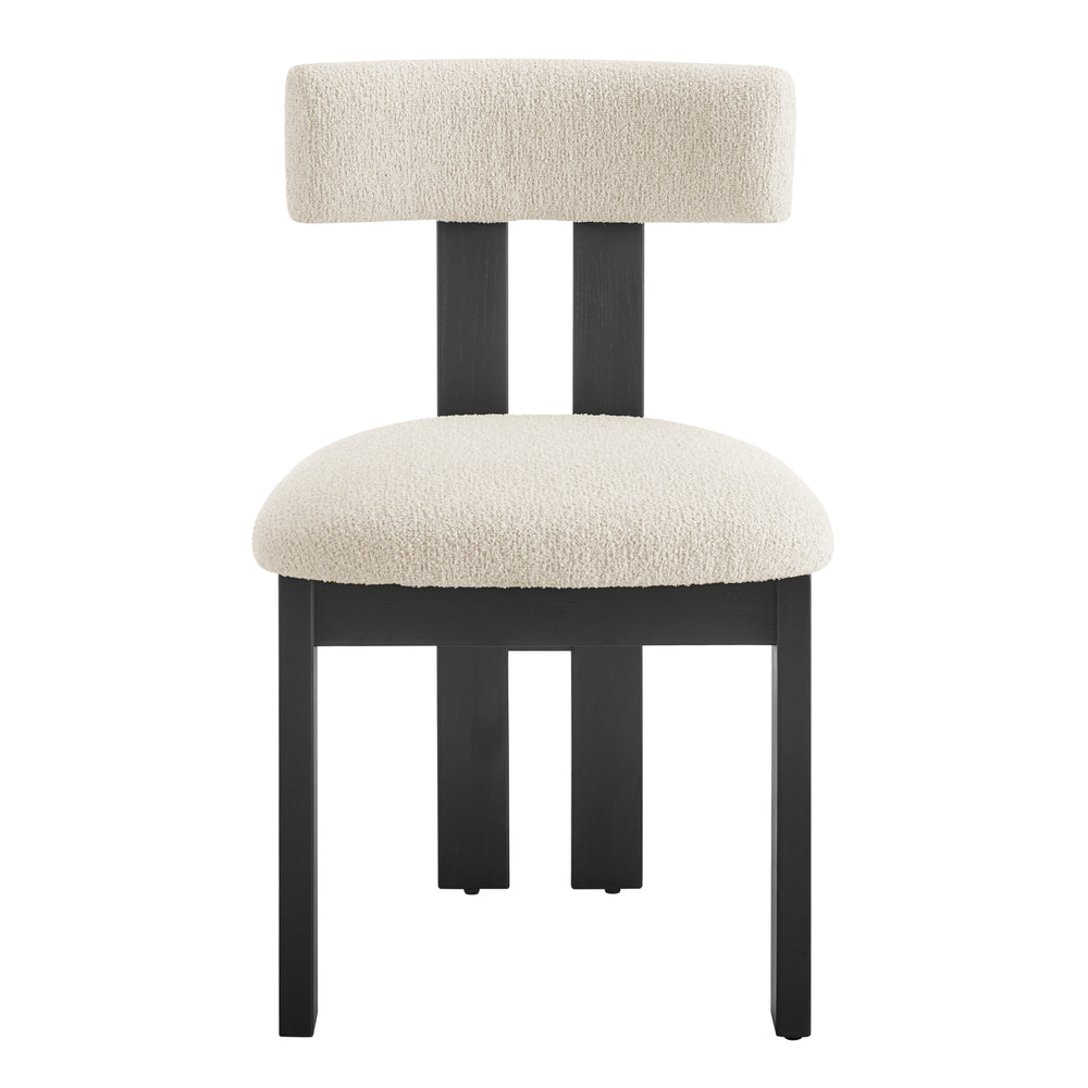 Hailey Boucle Dining Side Chair Black Frame - Palladian Beige - view 4