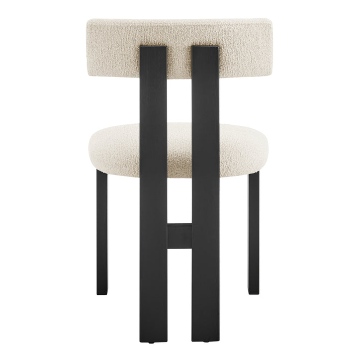 Hailey Boucle Dining Side Chair Black Frame - Palladian Beige - view 6