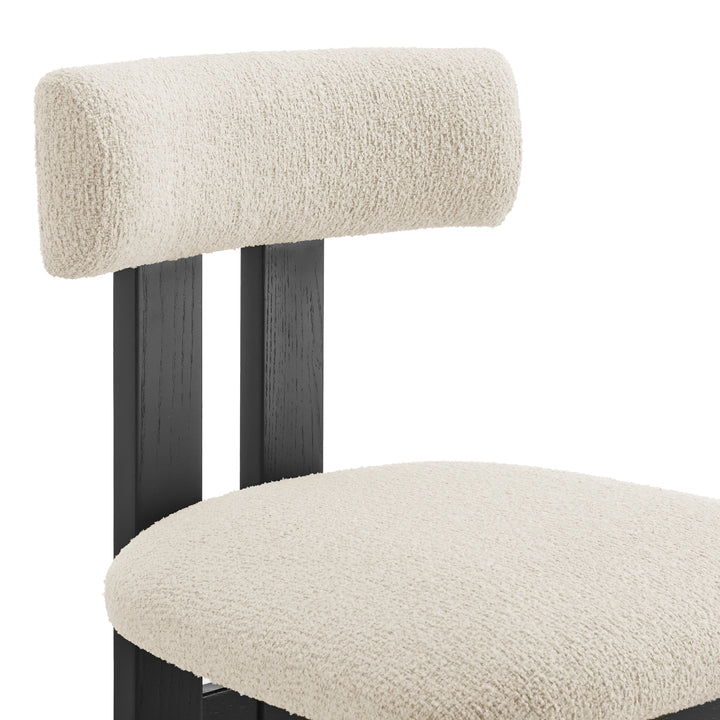 Hailey Boucle Dining Side Chair Black Frame - Palladian Beige - view 9