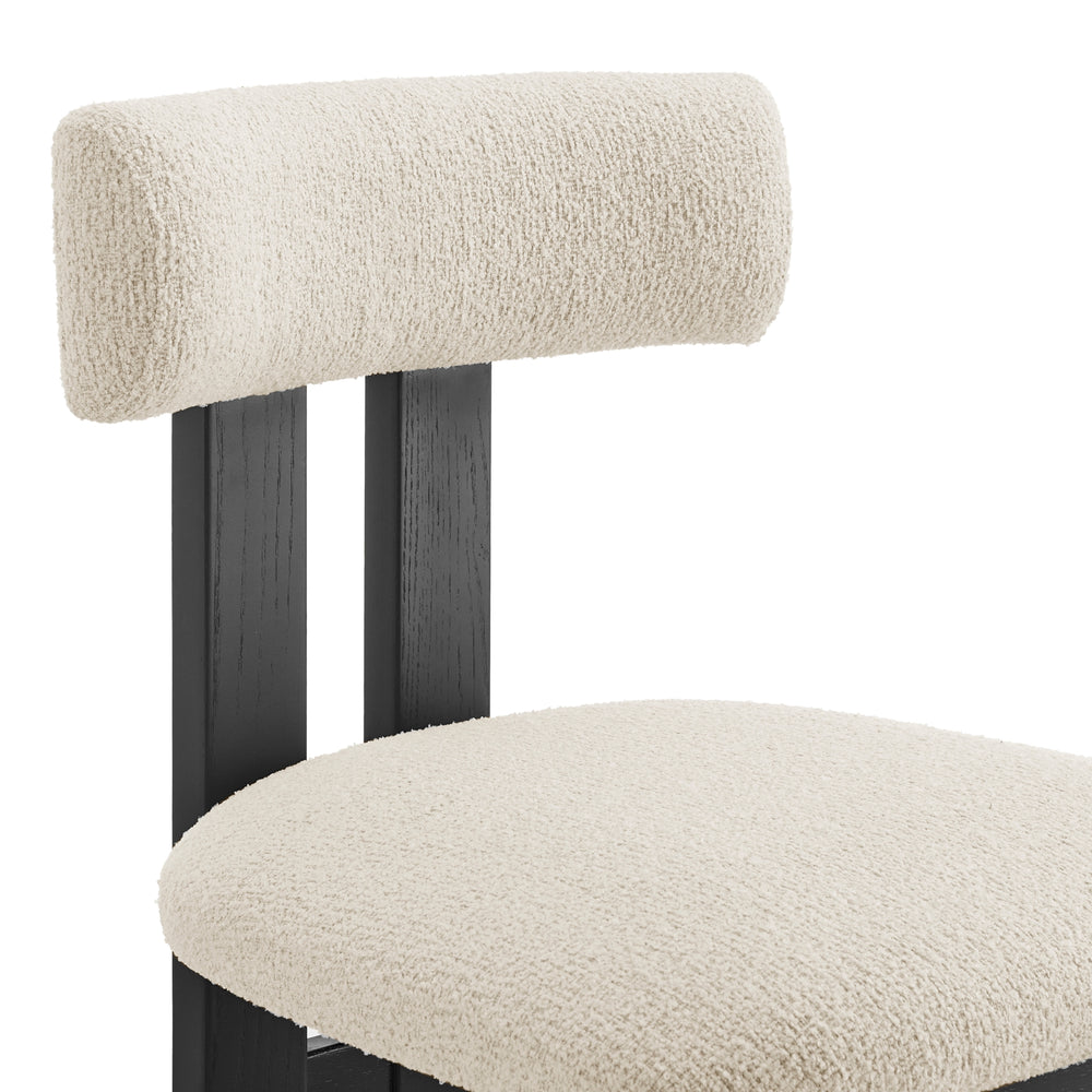 Hailey Boucle Dining Side Chair Black Frame - Palladian Beige - view 9