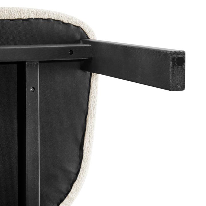 Hailey Boucle Dining Side Chair Black Frame - Palladian Beige - view 12