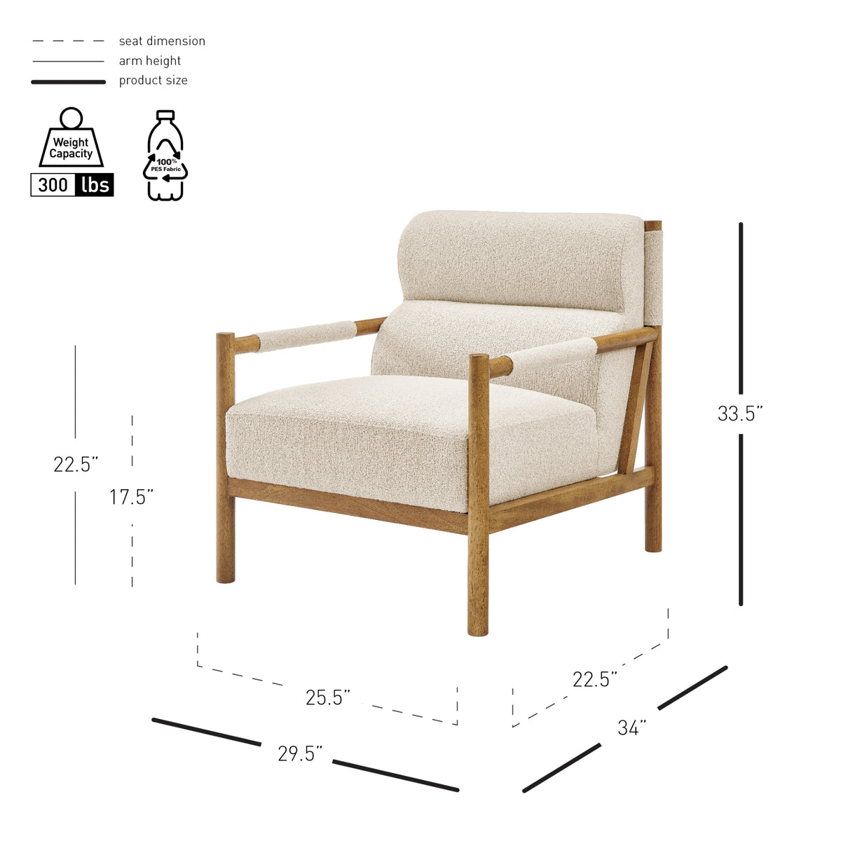 Olsen Boucle Accent Arm Chair - Palladian Beige