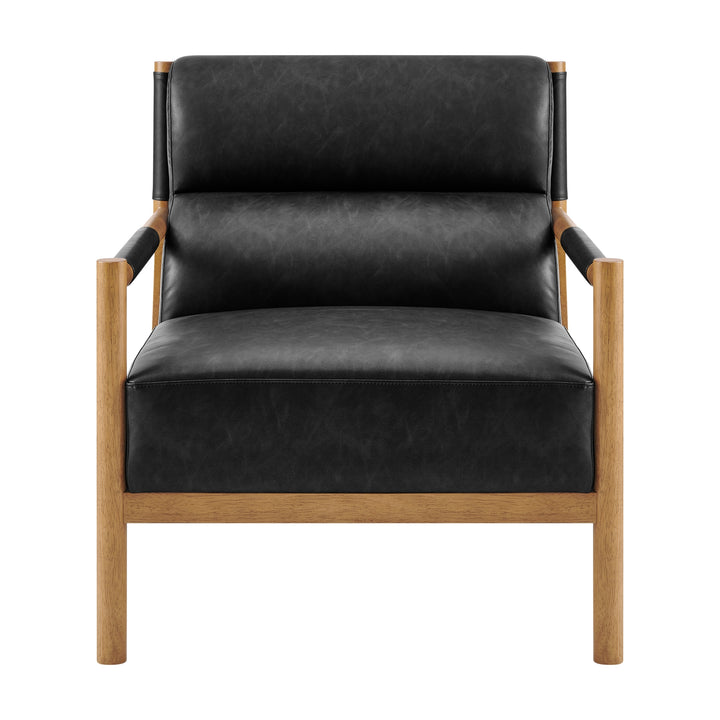 Olsen Faux Leather Accent Arm Chair - Casa Black - view 6