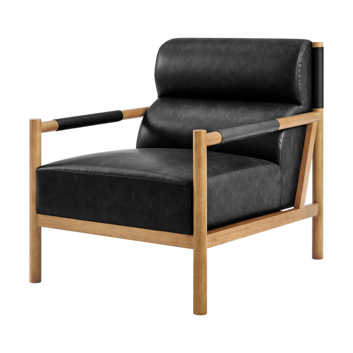 Olsen Faux Leather Accent Arm Chair - Casa Black
