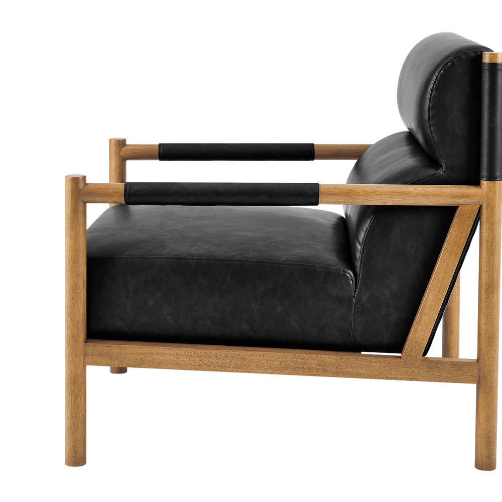 Olsen Faux Leather Accent Arm Chair - Casa Black - view 7