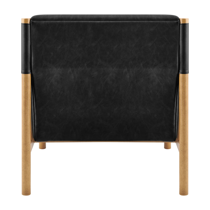 Olsen Faux Leather Accent Arm Chair - Casa Black - view 8