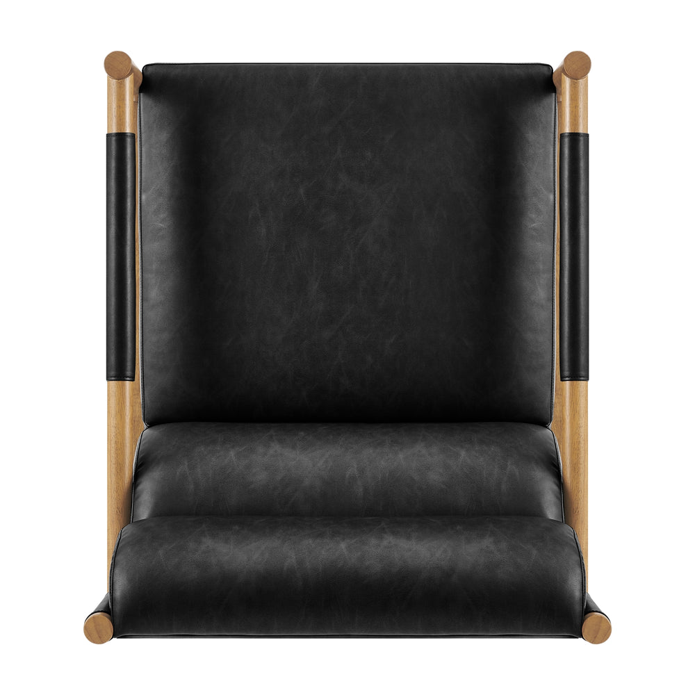 Olsen Faux Leather Accent Arm Chair - Casa Black - view 10