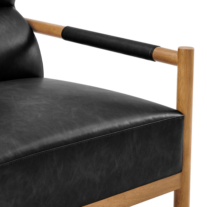 Olsen Faux Leather Accent Arm Chair - Casa Black - view 12