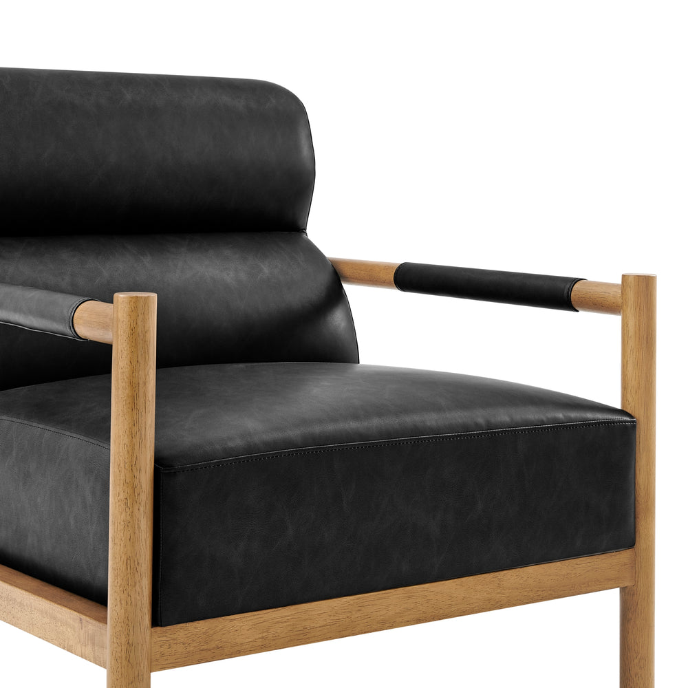 Olsen Faux Leather Accent Arm Chair - Casa Black - view 11