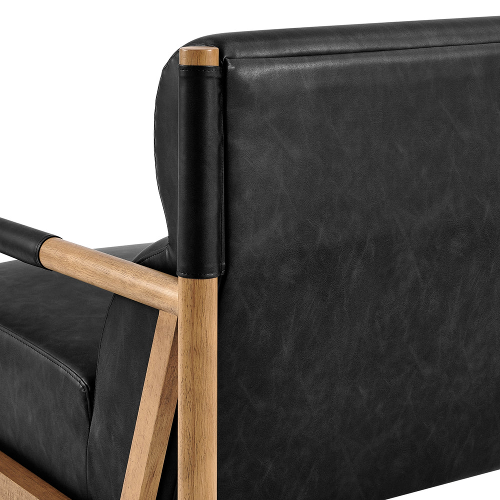 Olsen Faux Leather Accent Arm Chair - Casa Black - view 13
