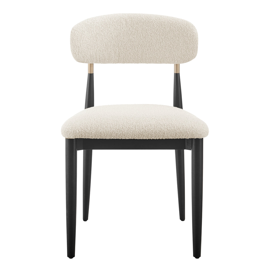 Verna Boucle Dining Side Chair Black Frame - Palladian Beige - view 4