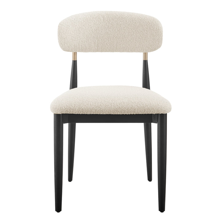 Verna Boucle Dining Side Chair Black Frame - Palladian Beige - view 4