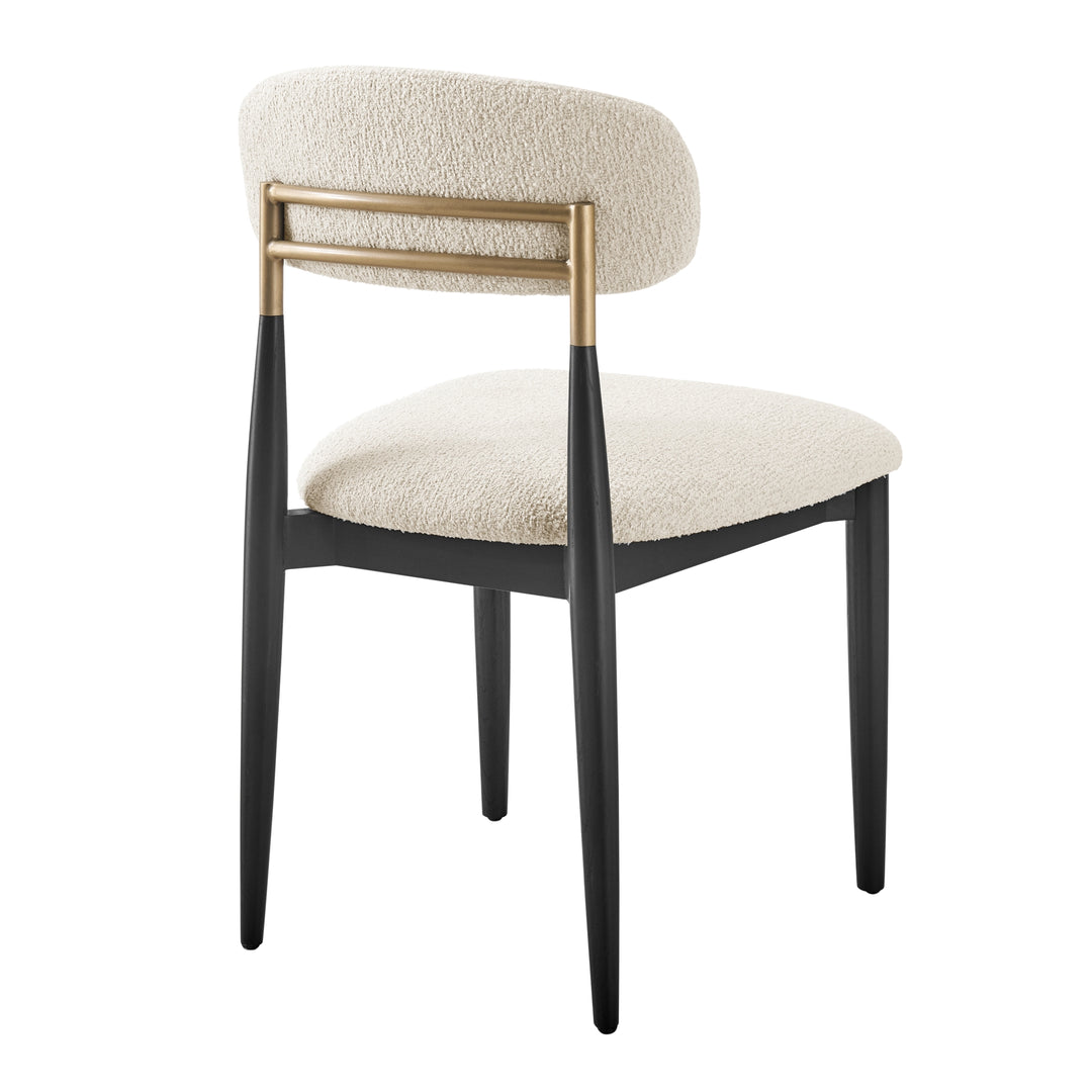 Verna Boucle Dining Side Chair Black Frame - Palladian Beige - view 7