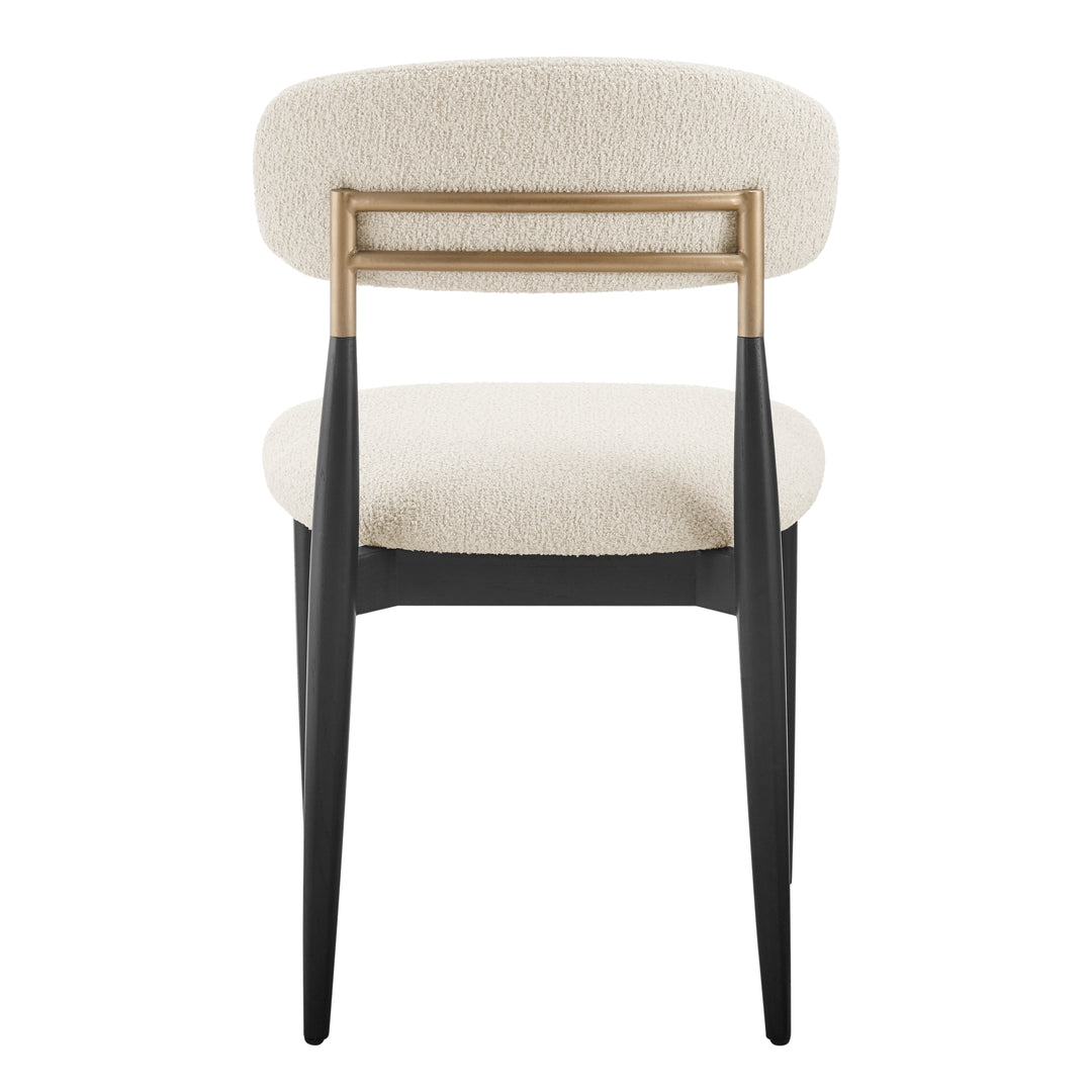 Verna Boucle Dining Side Chair Black Frame - Palladian Beige - view 6