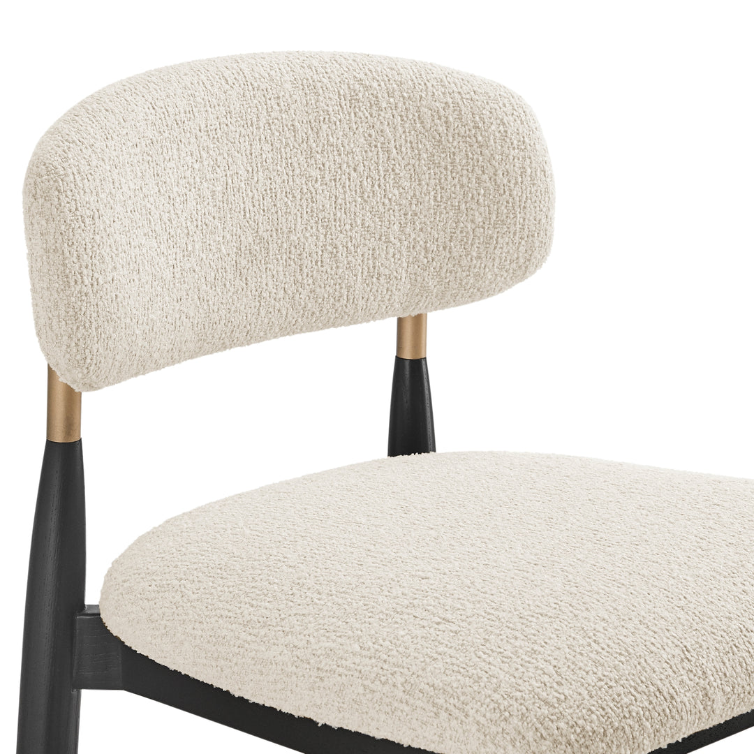 Verna Boucle Dining Side Chair Black Frame - Palladian Beige - view 9
