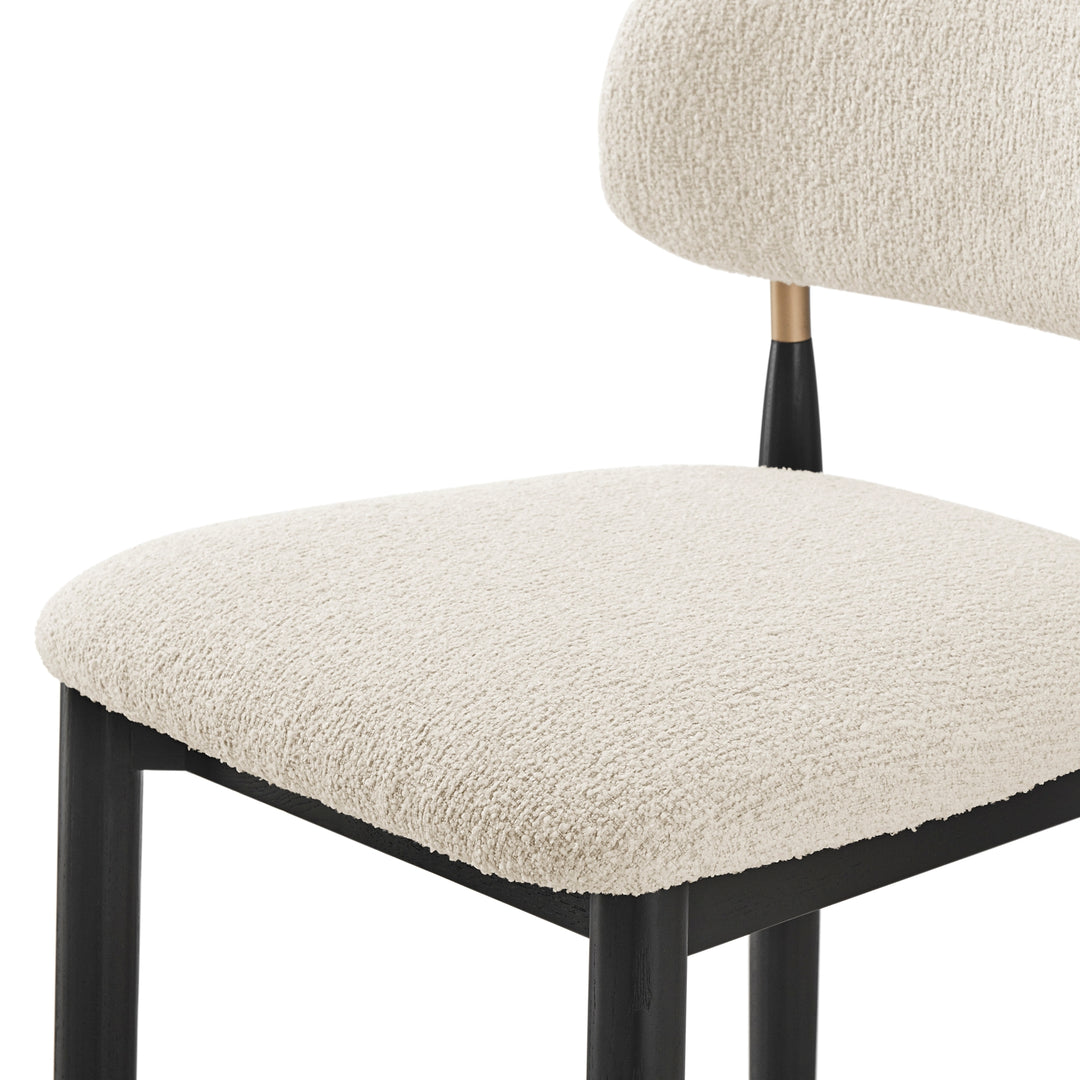 Verna Boucle Dining Side Chair Black Frame - Palladian Beige - view 10