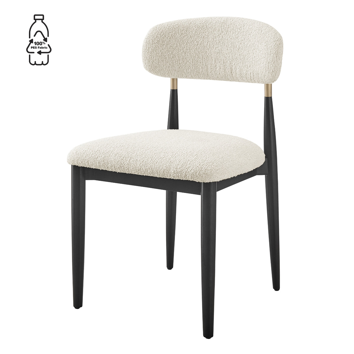 Verna Boucle Dining Side Chair Black Frame - Palladian Beige