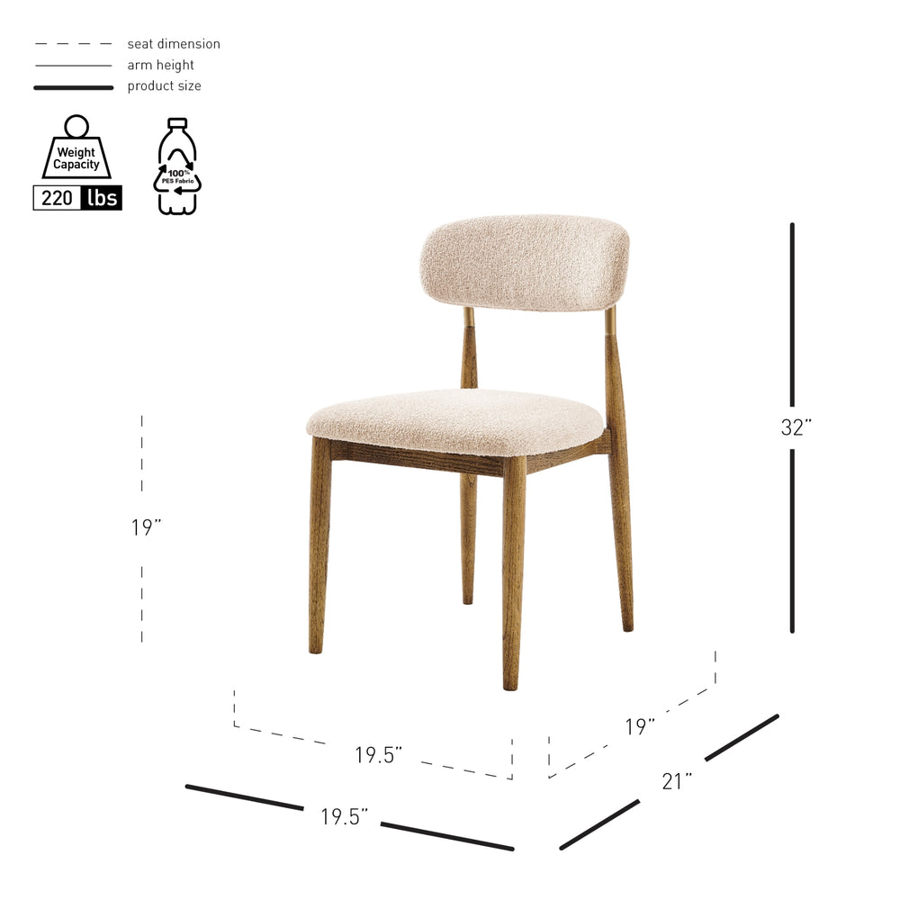 Verna Boucle Dining Side Chair - Palladian Beige