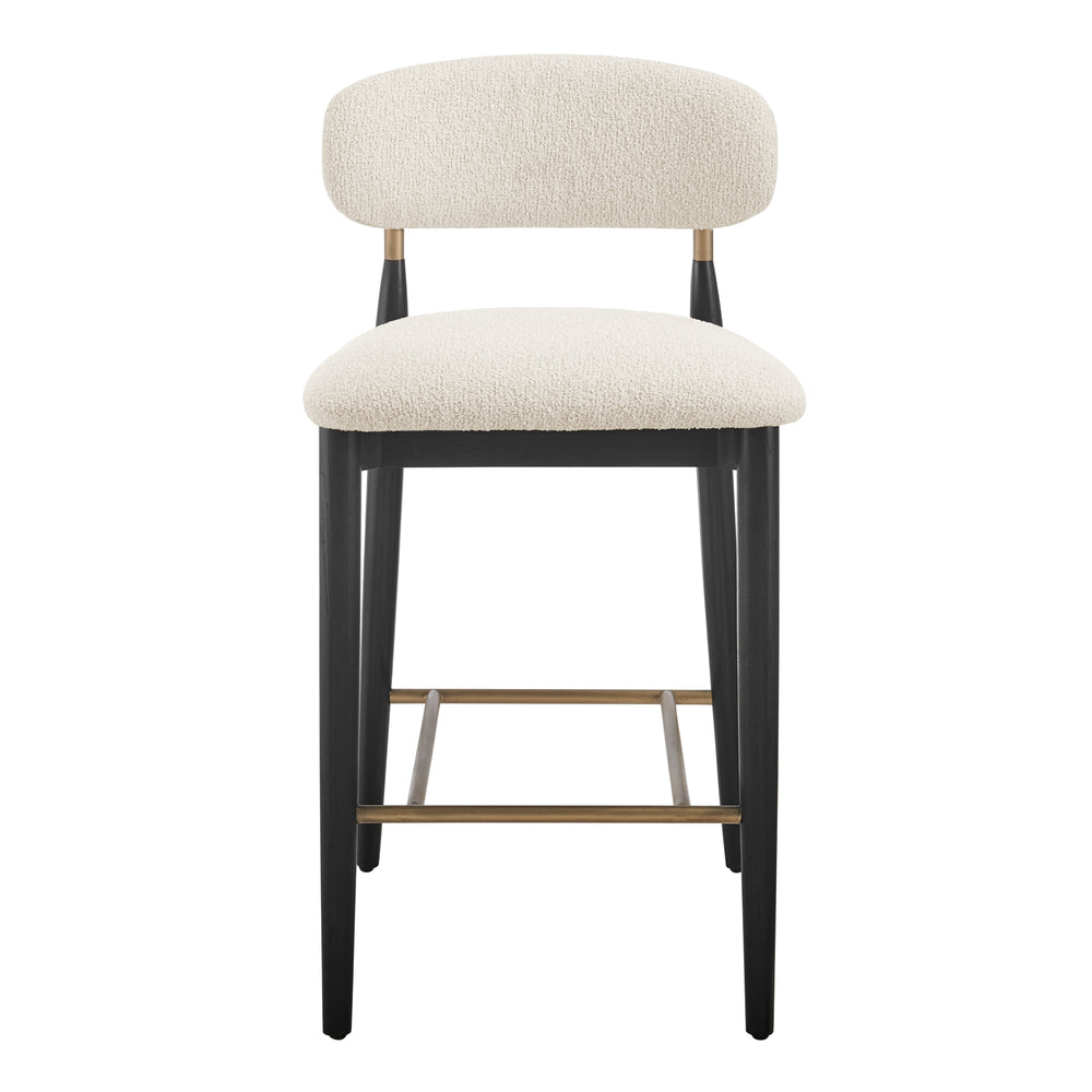 Verna Boucle Counter Stool Black Frame - Palladian Beige - view 4