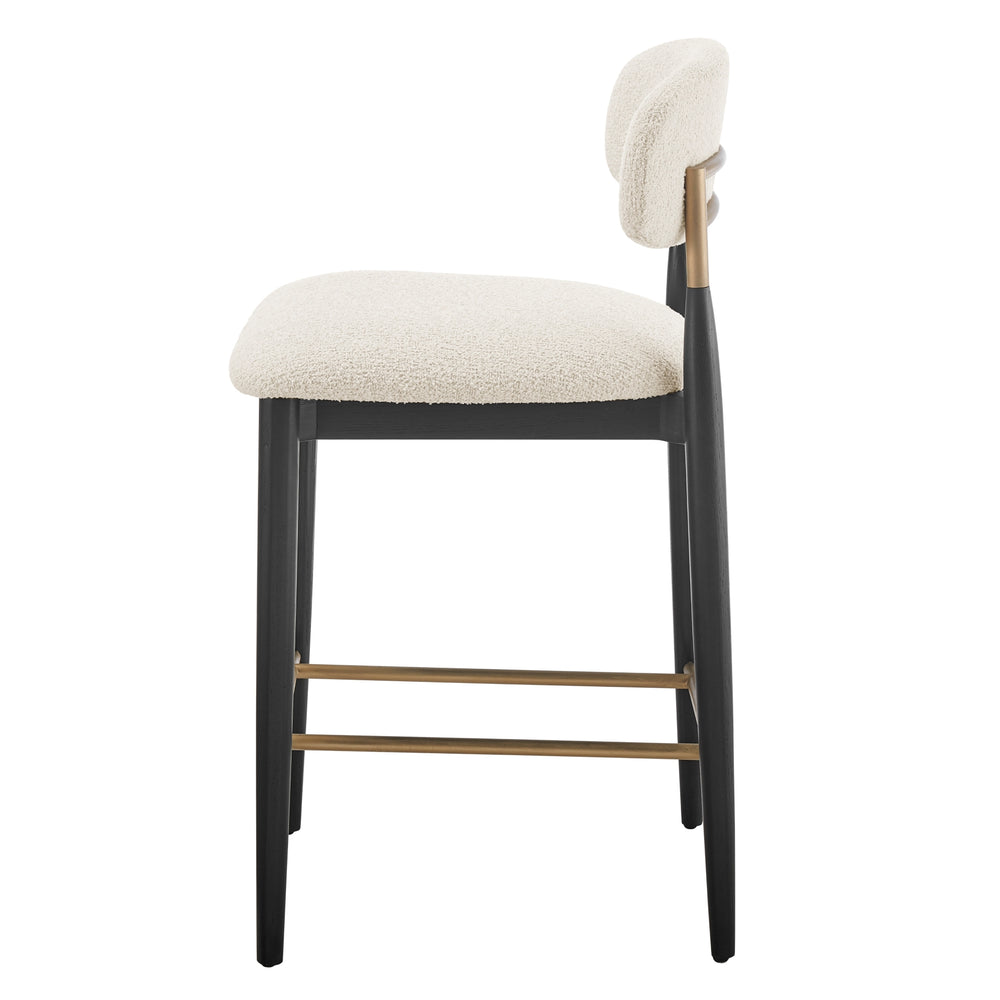 Verna Boucle Counter Stool Black Frame - Palladian Beige - view 5